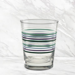 Fiesta Lavender Bloom Thin Stripe 15 oz. Tapered Double Old Fashion - Set of 4