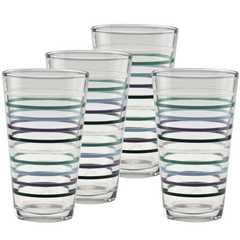 16 oz. Fiesta Lavender Bloom Thin Stripe Cooler Glass - Set of 4