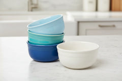 Mixed Coastal Blues All-Purpose 6-Inch 28OZ Gusto Bowls, Set of 4
