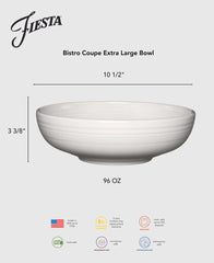 Retired Bistro Coupe 10 1/2 Inch Extra Large Bowl 96 OZ