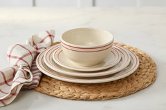 Americana Scarlet Band Set of 4 Classic Rim 10 1/2-Inch Dinner Plates