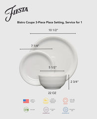 Lavender Bistro Coupe 3-Piece Place Setting, Service for 1