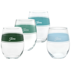 Aegean 15 oz. Frame Stemless Wine Glass Mixed Color – Set of 4