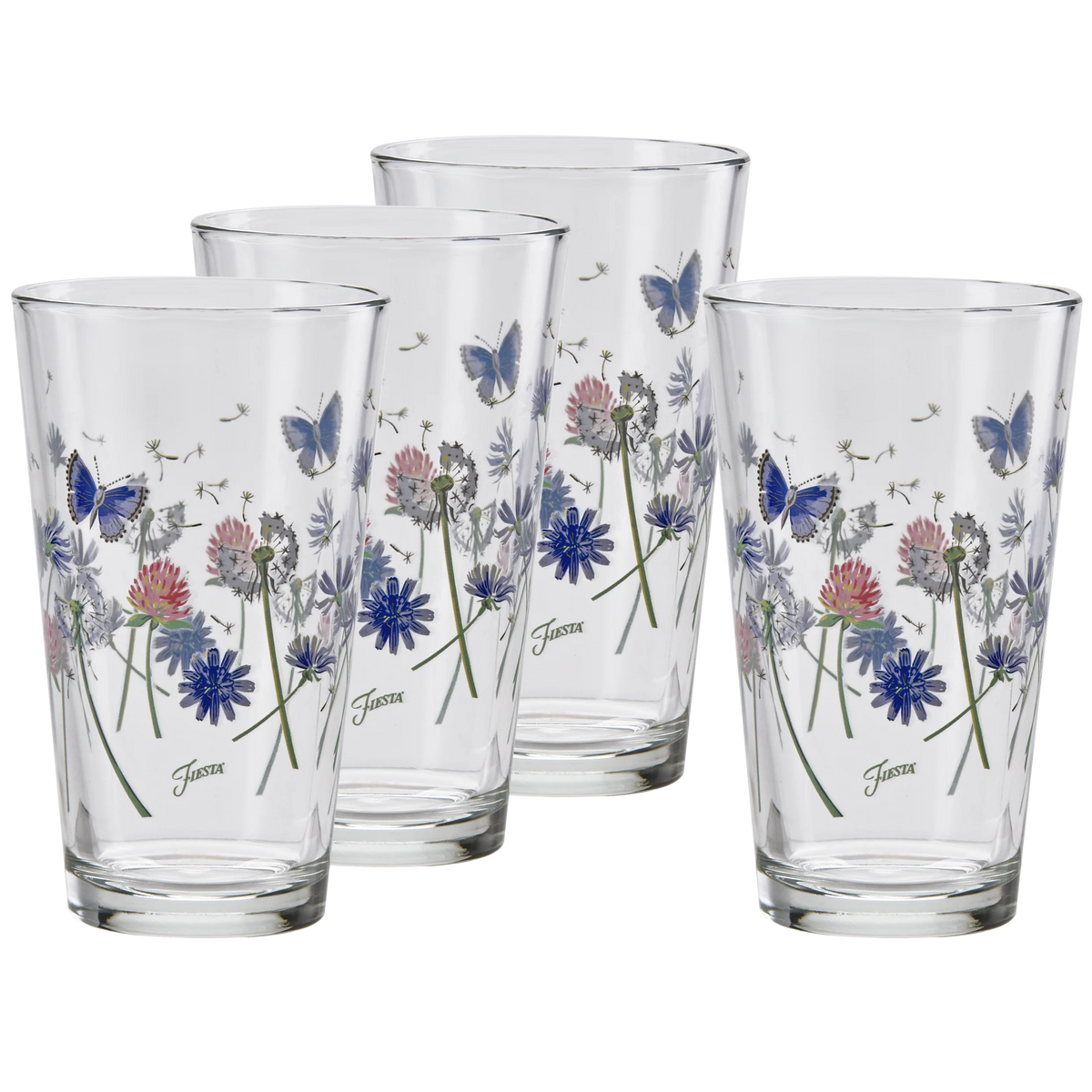 Retired Breezy Floral 16 oz. Cooler Glass - Set of 4