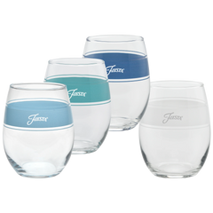 Coastal Blues 15 oz. Frame Stemless Wine Mixed Color – Set of 4