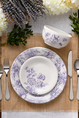 Botanical Floral Lavender Classic Rim 10 1/2 Inch Dinner Plate