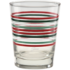 Fiesta Christmas Thin Stripe 15 oz. Tapered Double Old Fashion - Set of 4