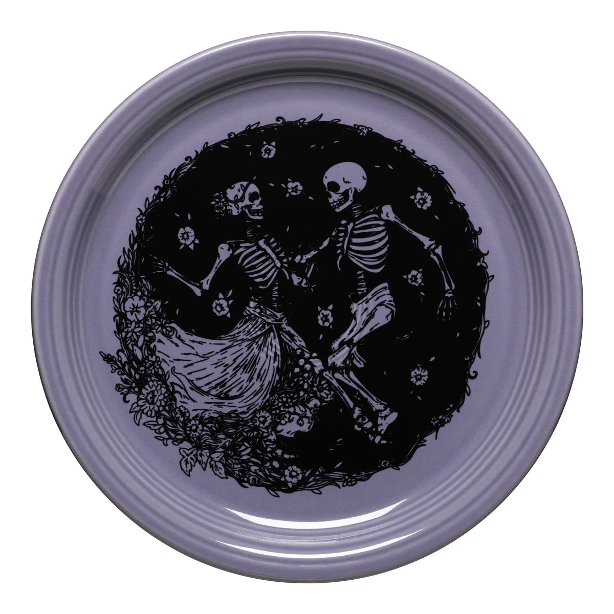 Skeleton Duet Lavender Bistro Coupe 9 Inch Luncheon Plate