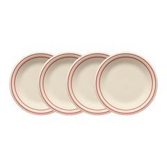 Americana Scarlet Band Set of 4 Classic Rim 7 1/4-Inch Salad Plates