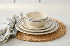 Americana Lapis Band Set of 4 Classic Rim 10 1/2-Inch Dinner Plates