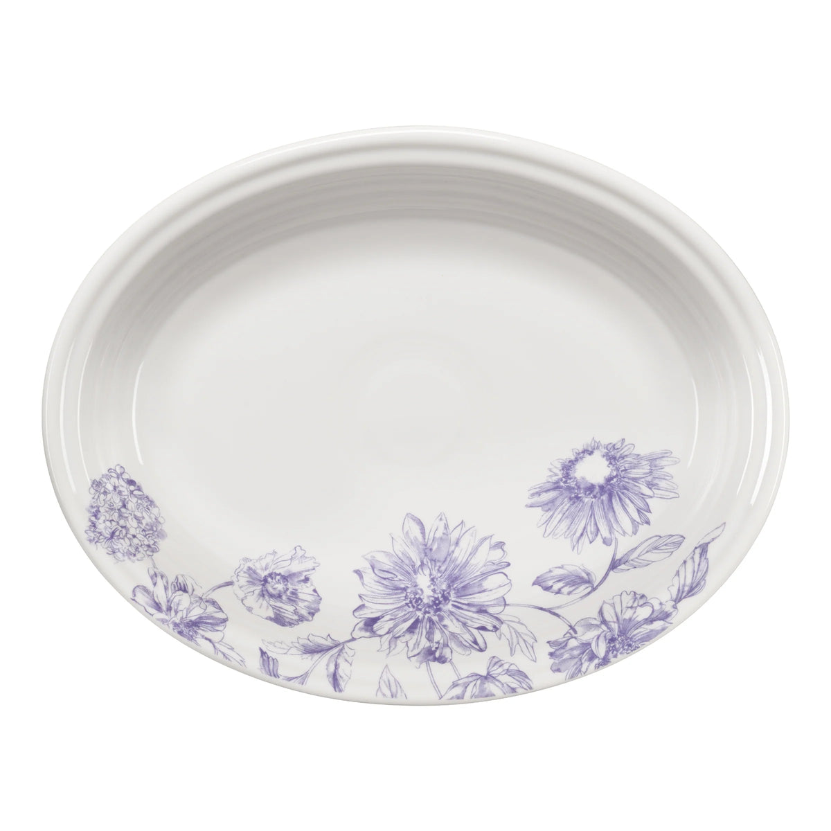 Botanical Floral Lavender 11 5/8 Inch Medium Oval Serving Platter